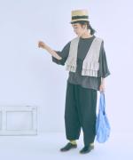 ハンドスモッキングコットンポプリン　2wayベスト